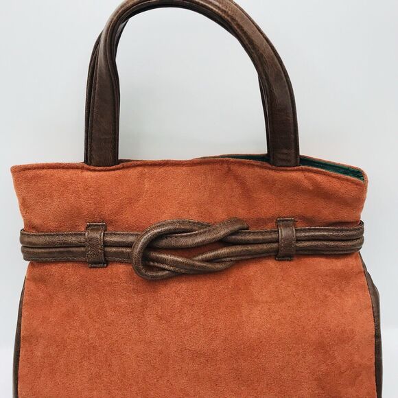 Victorias Secret Top Handle Purse Dark and Light Brown Faux Leather Hipster Boho - Picture 1 of 6